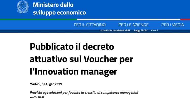 Voucher per l’Innovation manager